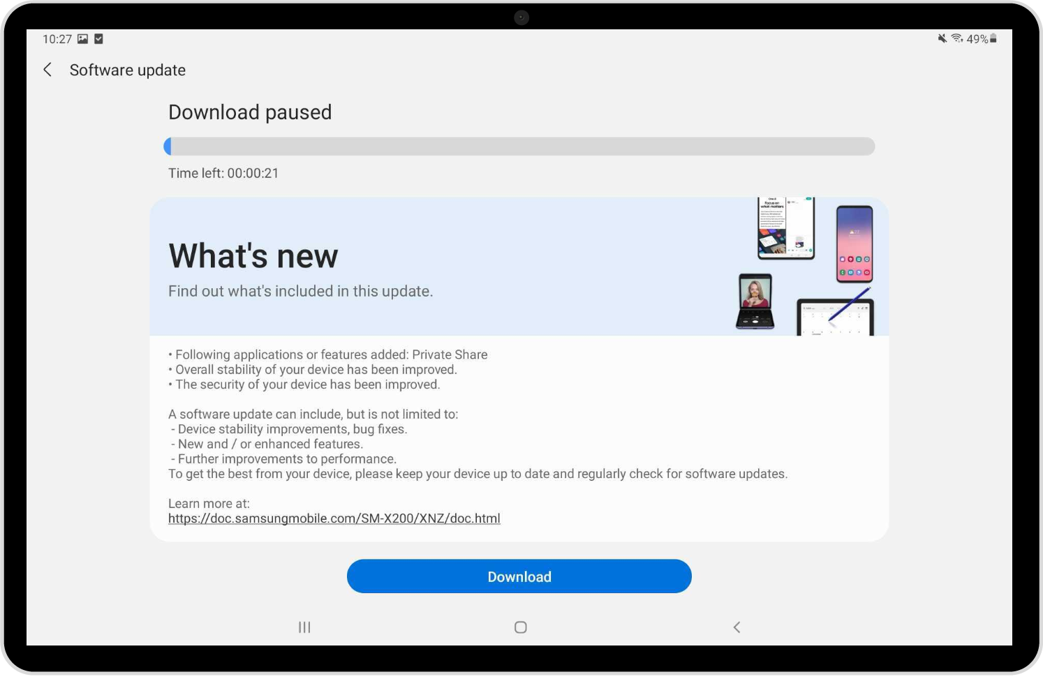 update android tablet samsung