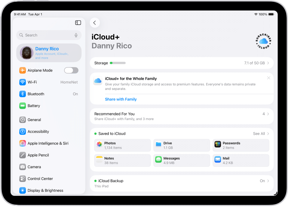 icloud on ipad
