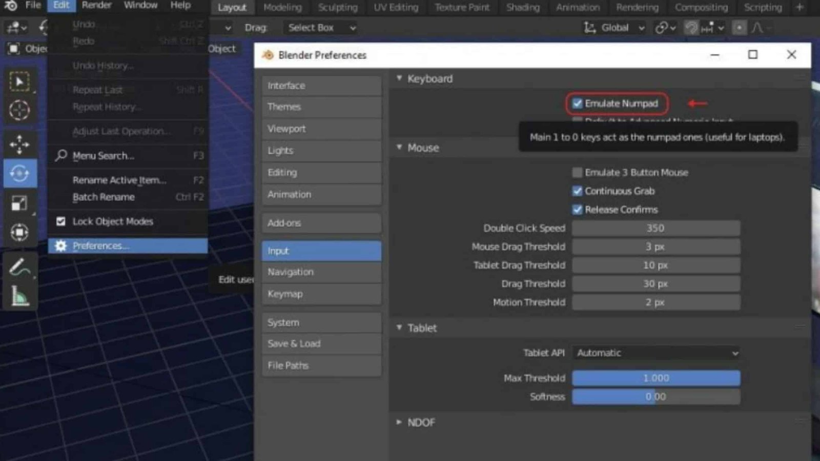 View In Blender Without Numpad