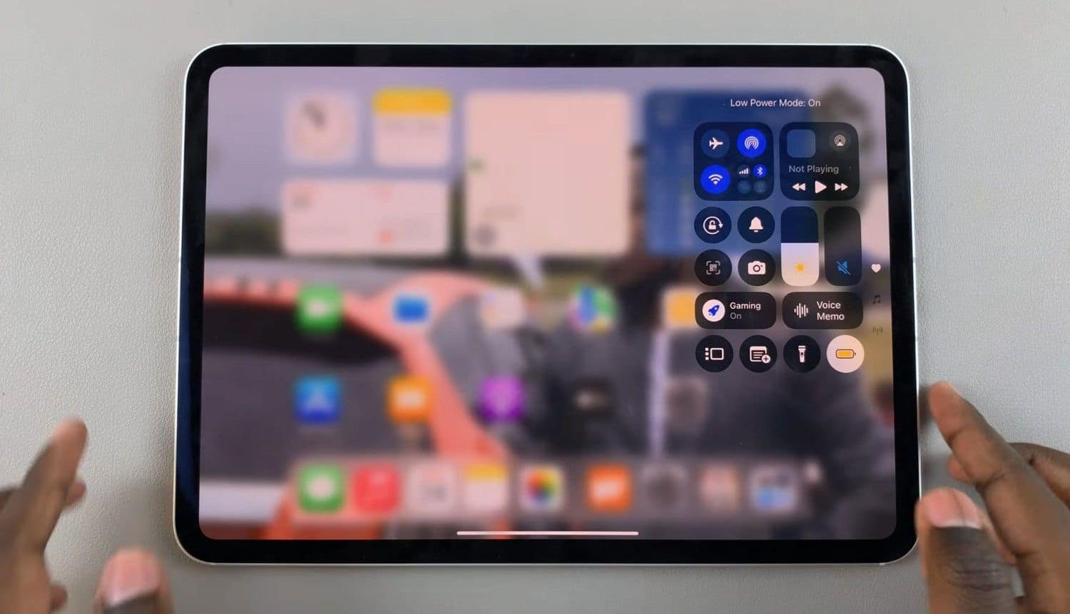 low power mode on an ipad using control center