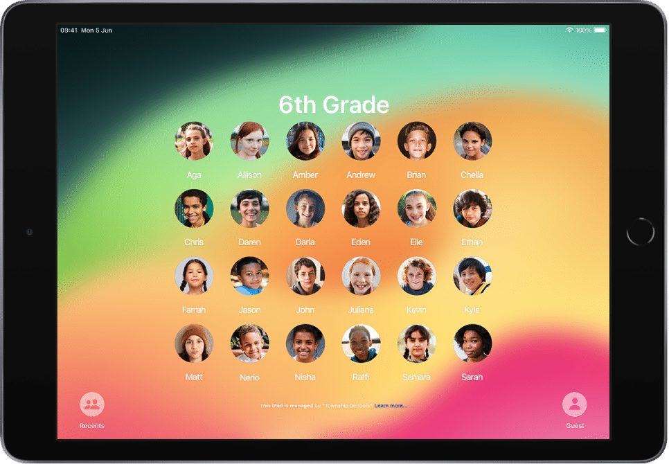 multiple user accounts on an iPad